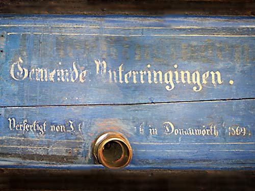 Historische Feuerwehrspritze Unterringingen 1869